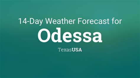 Sunny, with a high near 50. . 14 day weather forecast odessa tx
